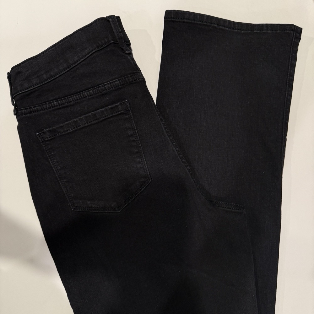 Eddie Bauer Venture Stretch Bootcut Jeans Size 10 Tall Black High Rise Denim